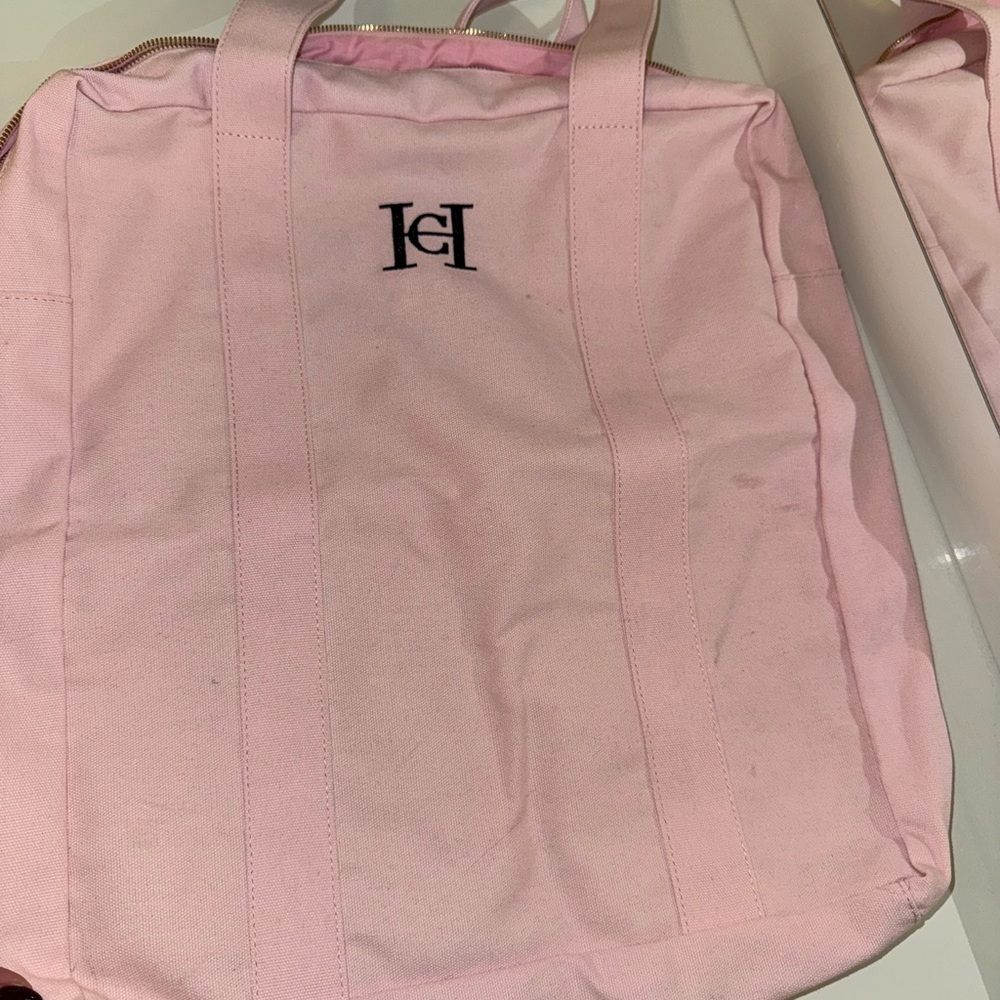 Carolina Herrera Pink Fabric with Gold Logo